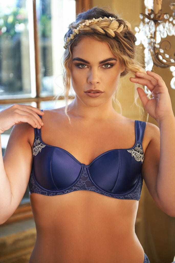 Balconette bra in smokey blue