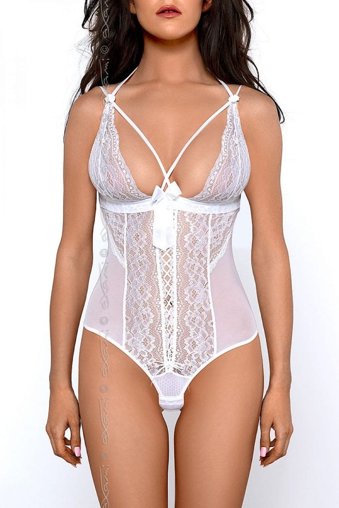 white lace lingerie teddy